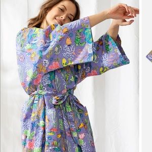 Printfresh Oceania Robe NWT purple sea life